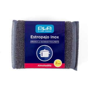 Estropajo de acero inox con almohadilla de Pla - 2uds